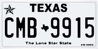 TX license plate CMB9915