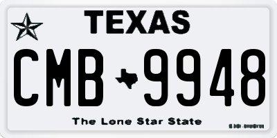 TX license plate CMB9948