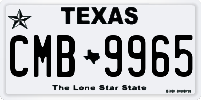 TX license plate CMB9965