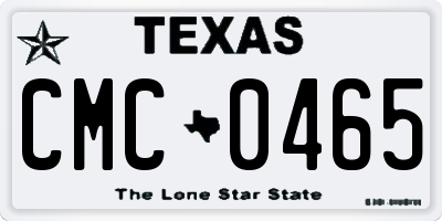 TX license plate CMC0465