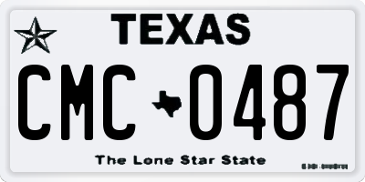 TX license plate CMC0487