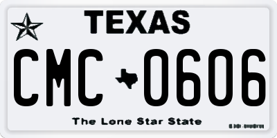 TX license plate CMC0606