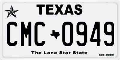 TX license plate CMC0949