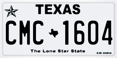 TX license plate CMC1604