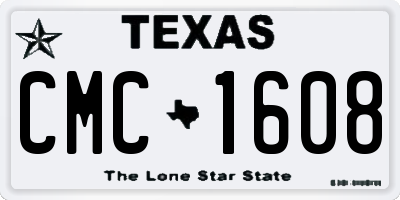 TX license plate CMC1608