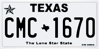 TX license plate CMC1670