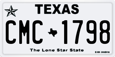 TX license plate CMC1798