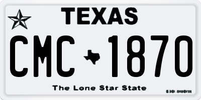 TX license plate CMC1870