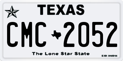 TX license plate CMC2052