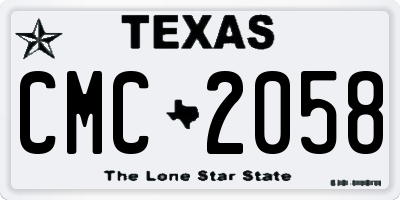 TX license plate CMC2058