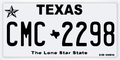 TX license plate CMC2298