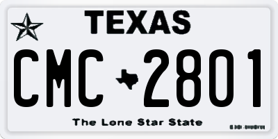 TX license plate CMC2801