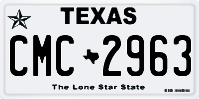 TX license plate CMC2963