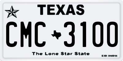 TX license plate CMC3100