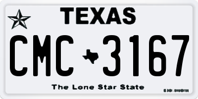 TX license plate CMC3167