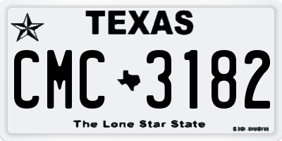 TX license plate CMC3182