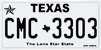 TX license plate CMC3303