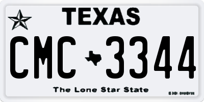 TX license plate CMC3344