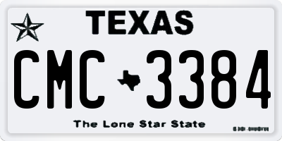 TX license plate CMC3384