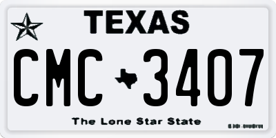 TX license plate CMC3407