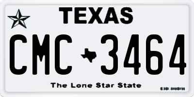 TX license plate CMC3464