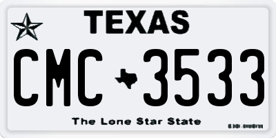 TX license plate CMC3533