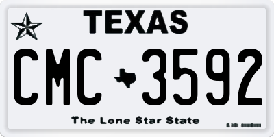 TX license plate CMC3592