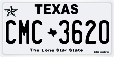 TX license plate CMC3620