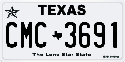 TX license plate CMC3691