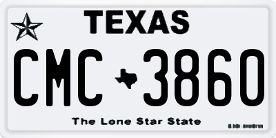 TX license plate CMC3860