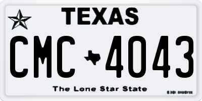 TX license plate CMC4043