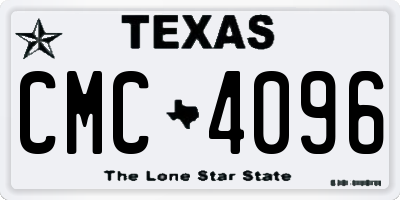 TX license plate CMC4096