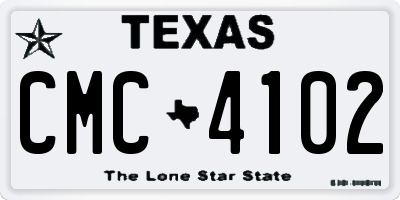 TX license plate CMC4102