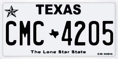 TX license plate CMC4205