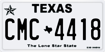 TX license plate CMC4418