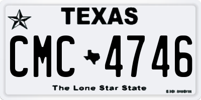 TX license plate CMC4746