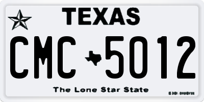 TX license plate CMC5012