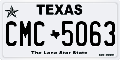 TX license plate CMC5063
