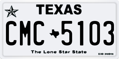 TX license plate CMC5103