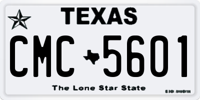 TX license plate CMC5601