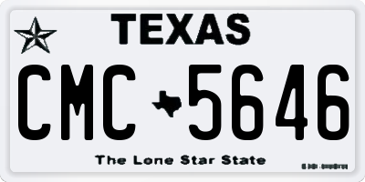 TX license plate CMC5646