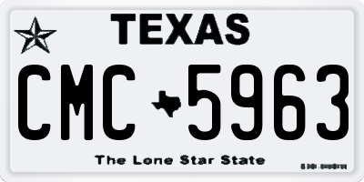 TX license plate CMC5963