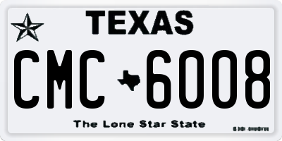 TX license plate CMC6008