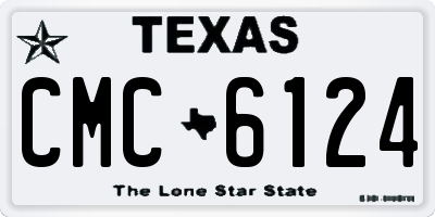 TX license plate CMC6124