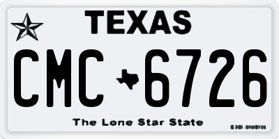 TX license plate CMC6726