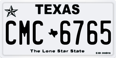 TX license plate CMC6765