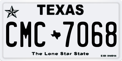 TX license plate CMC7068