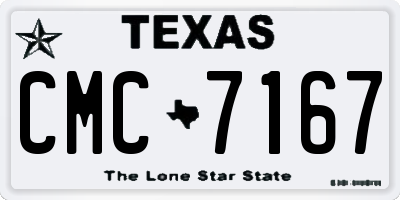 TX license plate CMC7167