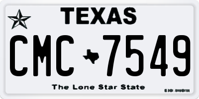 TX license plate CMC7549