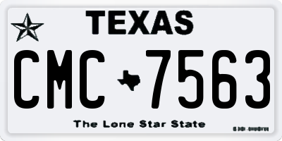 TX license plate CMC7563
